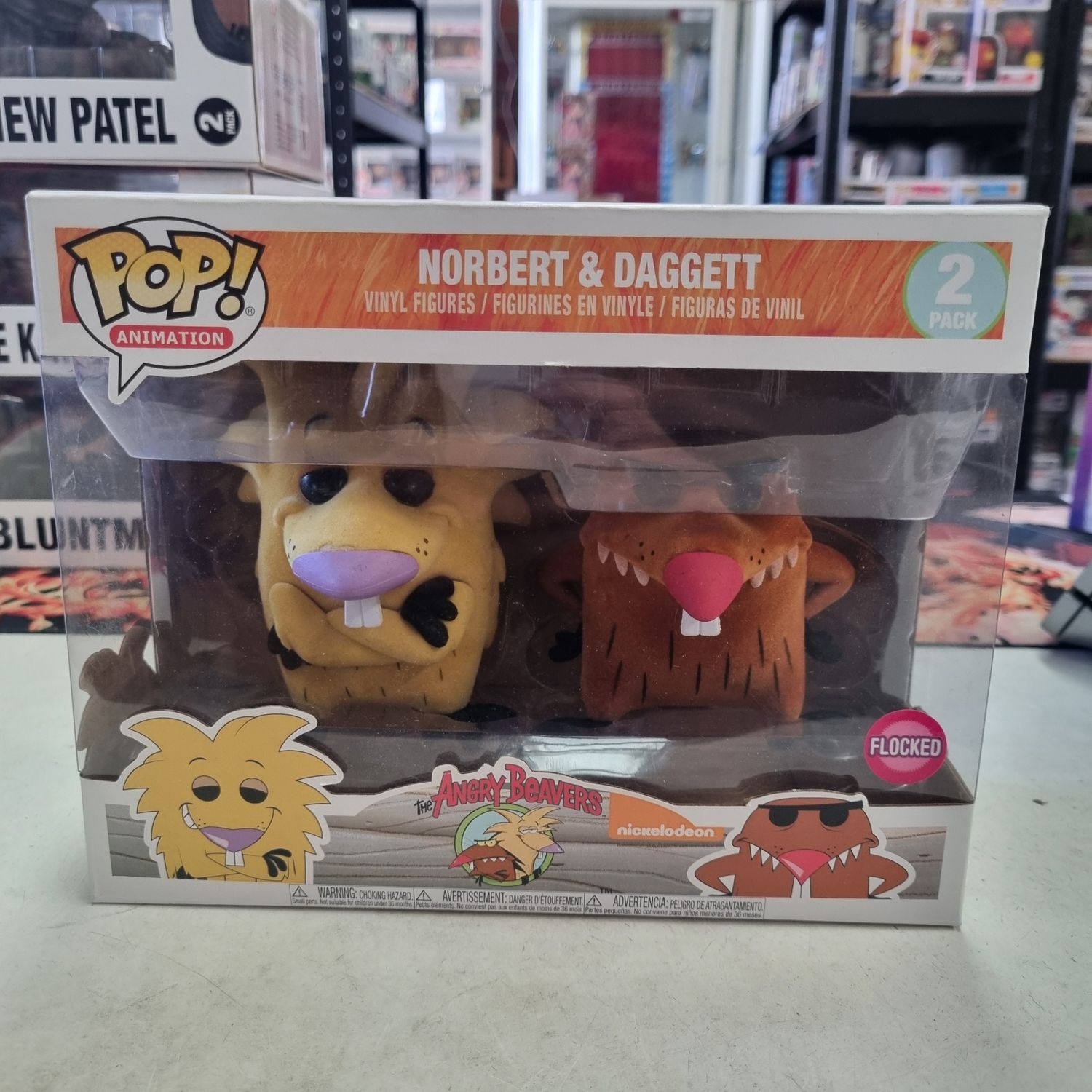 Angry Beavers- Norbert &amp; Daggett Flocked 2 Pack Pop! Vinyl Figure