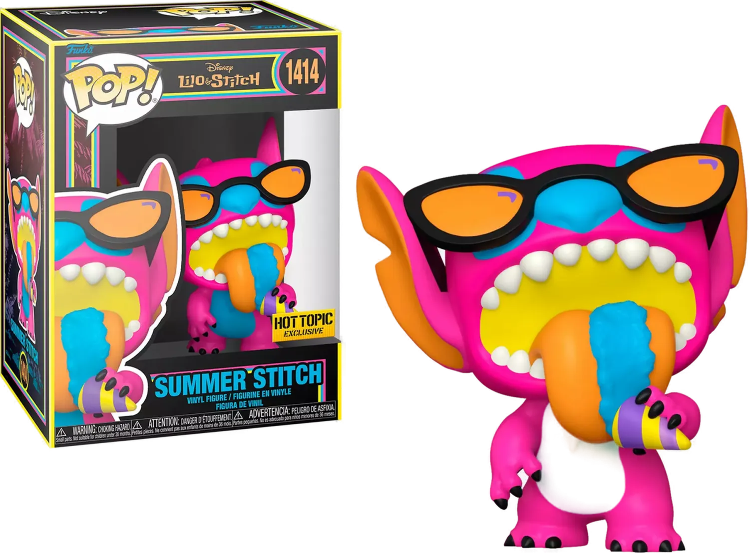 Lilo and Stitch- Summer Stitch Blacklight Pop! Vinyl Figure (Hot Topic Exclusive)