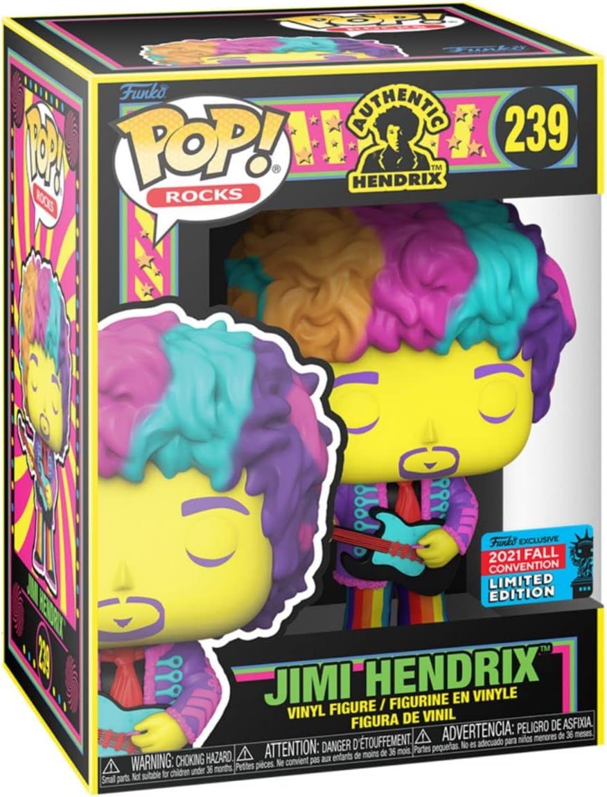 Jimi Hendrix- Jimi Hendrix Blacklight Pop! Vinyl Figure (2021 Convention Exclusive)