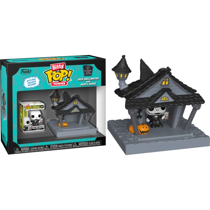 The Nightmare Before Christmas - Jack Skellington &amp; Jack&#39;s House Bitty Pop! Town Vinyl Figure