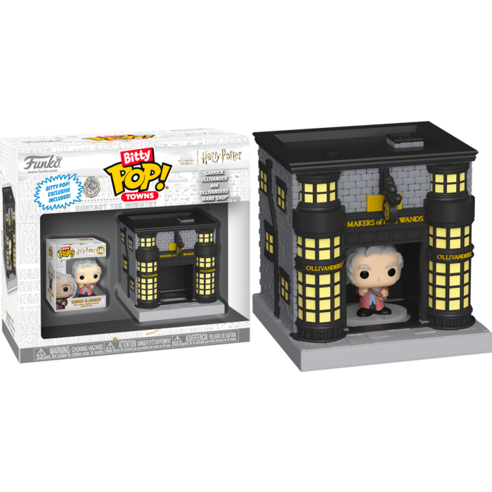 Harry Potter - Garrick Ollivander &amp; Ollivanders Wand Shop Bitty Pop! Town Vinyl Figure