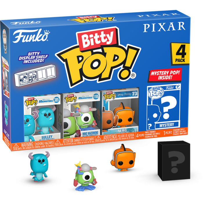 Pixar - Sulley, Mike Wazowski, Nemo &amp; Mystery Bitty Pop! Vinyl Figure 4-Pack
