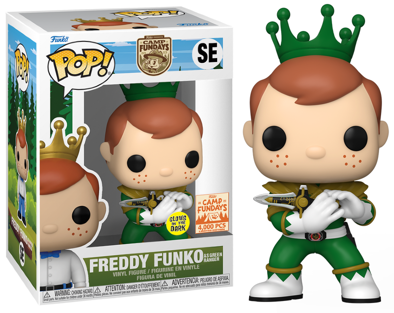 Freddy Funko as Green Ranger Glow Pop! Vinyl Figure ( 2023 Camp Fundays Exclusive)