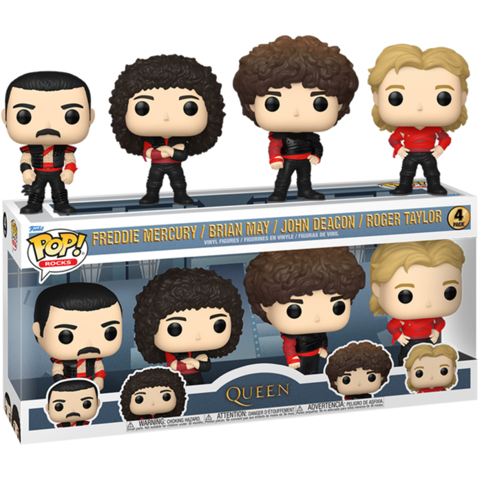 Queen - Freddie Mercury, Brian May, John Deacon &amp; Roger Taylor Pop! Vinyl 4-Pack