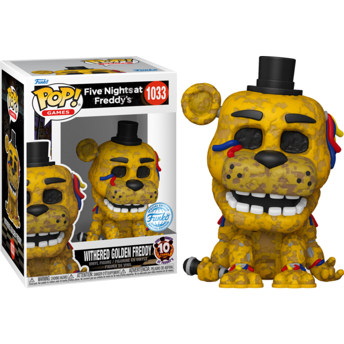 Five Nights at Freddy&#39;s: 10th Anniversary - Withered Golden Freddy Pop! Vinyl Figure