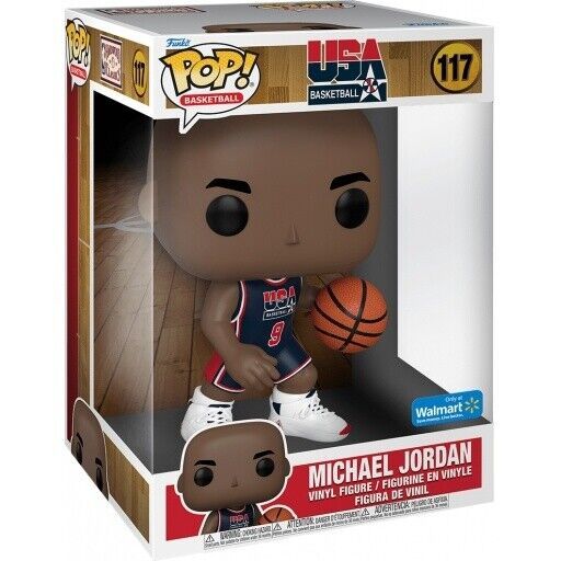NBA Basketball - Michael Jordan 1992 Team USA Blue Jersey 10&quot; Pop! Vinyl Figure (Walmart Exclusive Sticker)