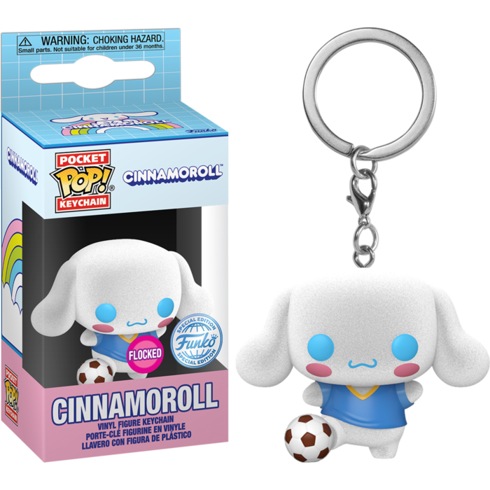 Sanrio - Cinnamoroll (with Soccer Ball) Flocked Pop! vinyl Keychain Figure