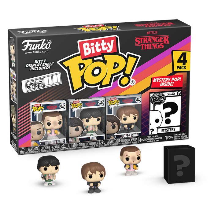 Stranger Things - Eleven with Waffles, Mike, Jonathan &amp; Mystery Bitty Pop! Vinyl Figure 4-Pack