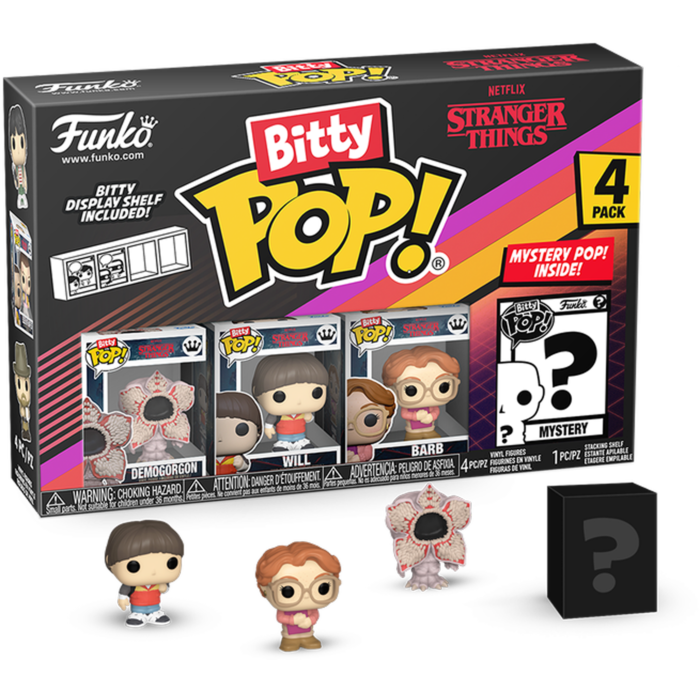 Stranger Things - Demogorgon, Will, Barb &amp; Mystery Bitty Pop! Vinyl Figure 4-Pack