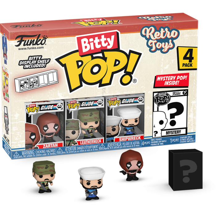 Retro Toys - Zartan, Leatherneck, Shipwreck &amp; Mystery Bitty Pop! Vinyl Figure 4-Pack