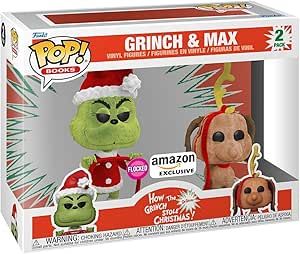 How the Grinch Stole Christmas! - The Grinch &amp; Max Flocked Pop! Vinyl 2-Pack (Amazon Exclusive Sticker)