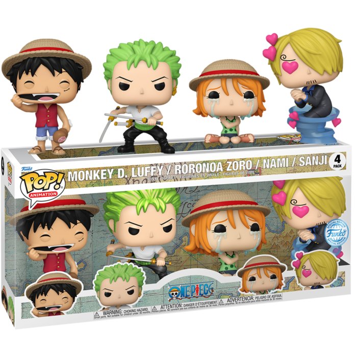 One Piece - Monkey D. Luffy, Roronoa Zoro, Nami &amp; Sanji Pop! Vinyl Figure 4-Pack