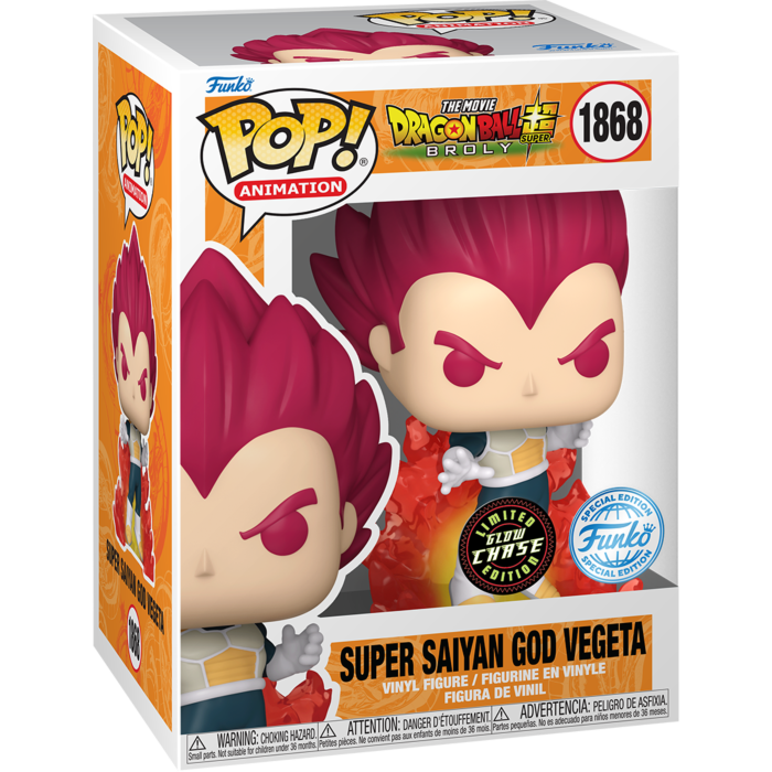 Dragon Ball Super: Broly - Super Saiyan God Vegeta (With Flames) Chase Pop! Vinyl Bundle of 6 (set of 6 Pops)