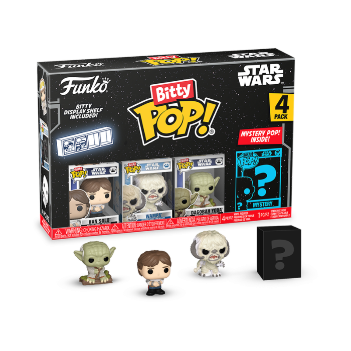 Star Wars: The Empire Strikes Back - Han Solo, Wampa, Dagobah Yoda &amp; Mystery Bitty Pop! Vinyl Figure 4-Pack
