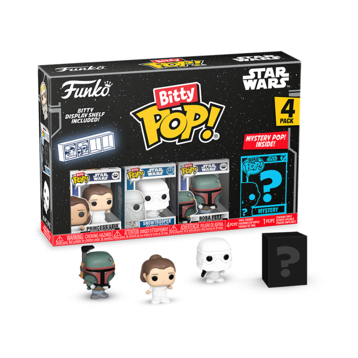 Star Wars: The Empire Strikes Back - Princess Leia, Snowtrooper, Boba Fett &amp; Mystery Bitty Pop! Vinyl Figure 4-Pack