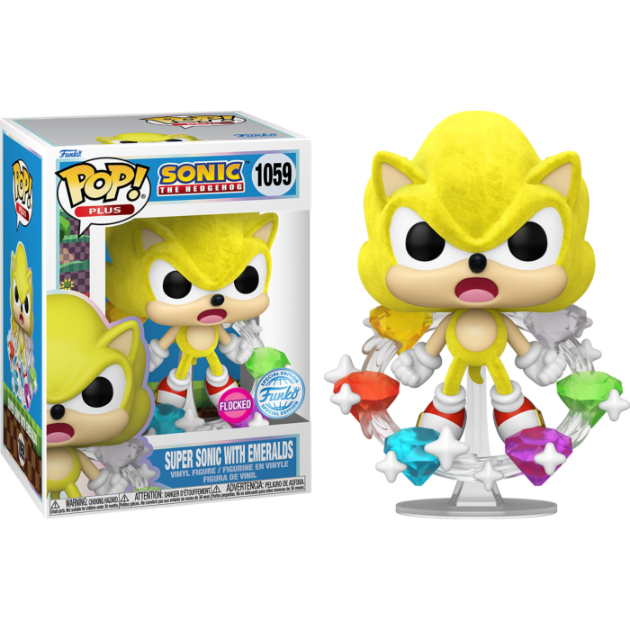 Sonic the Hedgehog - Super Sonic with Emeralds Flocked Pop! Vinyl Figure