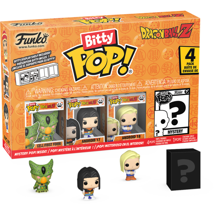 Dragon Ball Z - Cell (First Form), Android 17, Android 18 &amp; Mystery Bitty Pop! Vinyl Figure 4-Pack