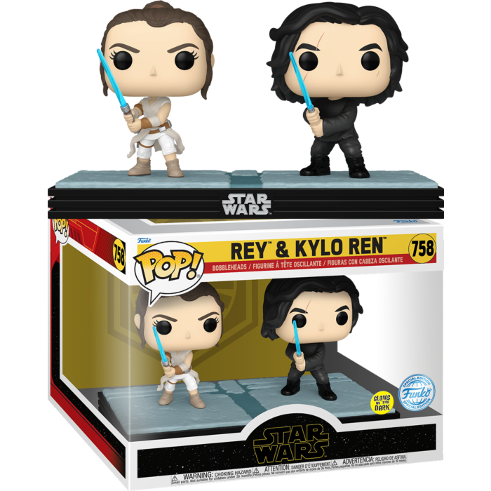 Star Wars - Rey &amp; Kylo Ren Glow-in-the-Dark Pop! Moment Vinyl Figure