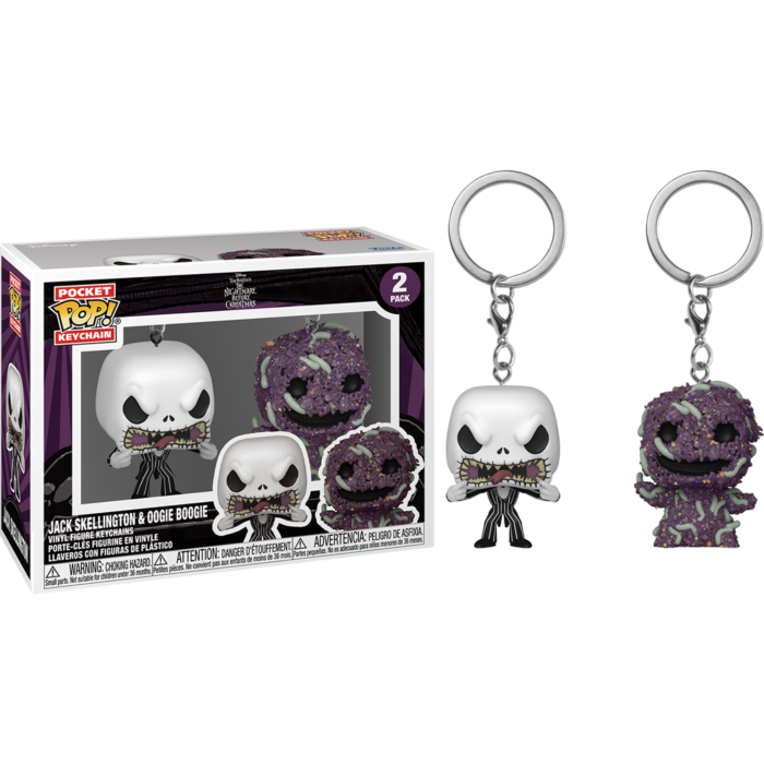 Pre-Order: The Nightmare Before Christmas - Jack Skellington &amp; Oogie Boogie Pocket Pop! Keychain 2-Pack
