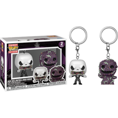 Pre-Order: The Nightmare Before Christmas - Jack Skellington &amp; Oogie Boogie Pocket Pop! Keychain 2-Pack