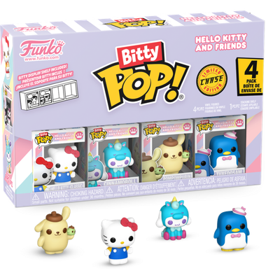 Pre-Order: Sanrio - Hello Kitty (Classic), Cinnamoroll (Unicorn), Pompompurin &amp; Mystery Chase Bitty Pop! Vinyl Figure 4-Pack