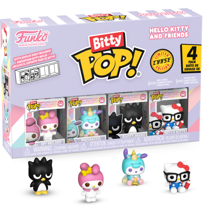 Sanrio - My Melody, Pochacco (Unicorn), Badtz-Maru &amp; Mystery Chase Bitty Pop! Vinyl Figure 4-Pack