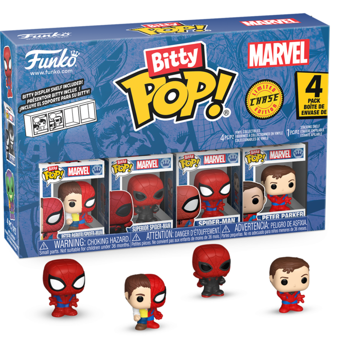 Spider-Man - Peter Parker/ Spider-Man, Superior Spider-Man, Spider-Man &amp; Mystery Chase Bitty Pop! Vinyl Figure 4-Pack