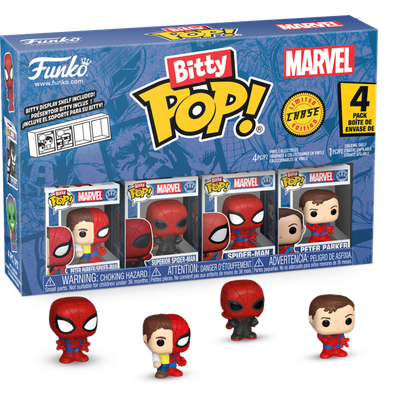 Spider-Man - Peter Parker/ Spider-Man, Superior Spider-Man, Spider-Man &amp; Mystery Chase Bitty Pop! Vinyl Figure 4-Pack