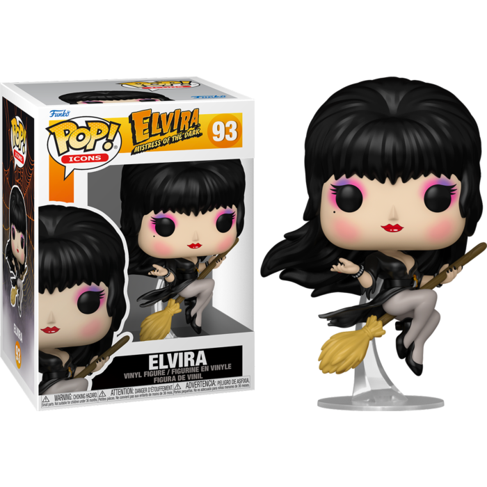 Pre-Order: Elvira: Mistress of the Dark - Elvira on Broom Pop! Vinyl Figure