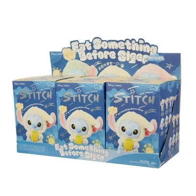 Pre-Order: MINISO Disney Stitch Eat Something Before Sleep Series-Vinyl Plush Pendant Blind Box (1 Seal Case of 6 Boxes)