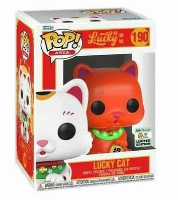 Asia- Lucky Cat Blacklight (Red) Pop! Vinyl Figure ( China 2023 Exclusive)