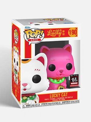Asia- Lucky Cat Blacklight (Pink) Pop! Vinyl Figure ( China 2023 Exclusive)