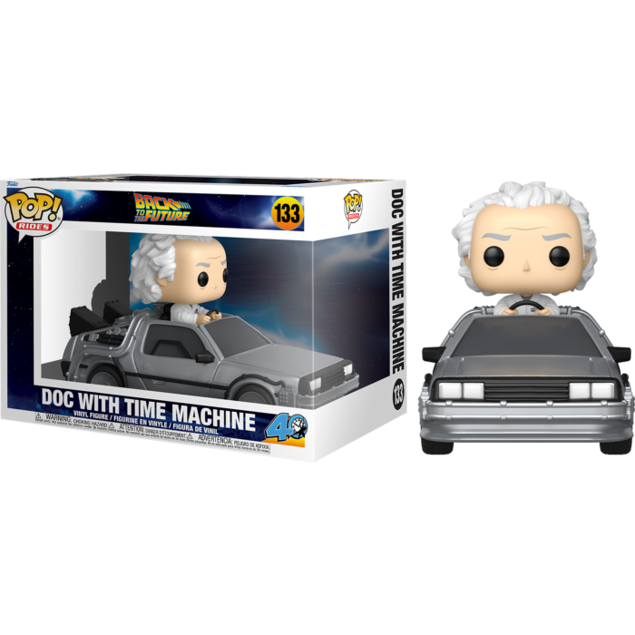 Pre-Order: Back to the Future - Doc with Time Machine Pop! Rides Vinyl Figure