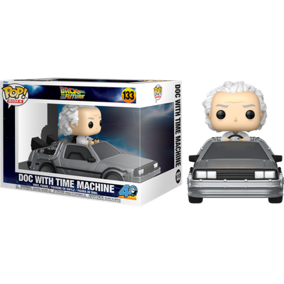 Pre-Order: Back to the Future - Doc with Time Machine Pop! Rides Vinyl Figure