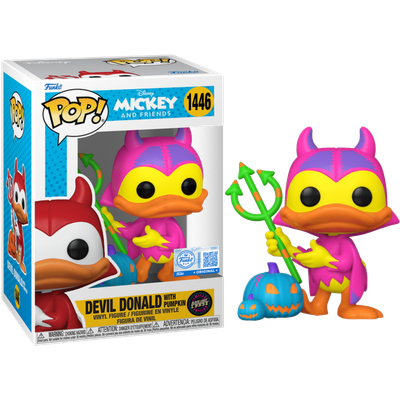 Pre-Order: Mickey &amp; Friends - Devil Donald with Pumpkin Chase Pop! Vinyl Figure Bundle of 2