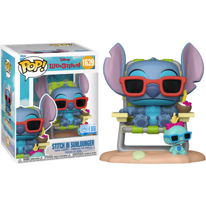 Pre-Order: Lilo &amp; Stitch - Stitch in Sunlounger Premium Pop! Vinyl Figure