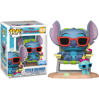 Pre-Order: Lilo &amp; Stitch - Stitch in Sunlounger Premium Pop! Vinyl Figure