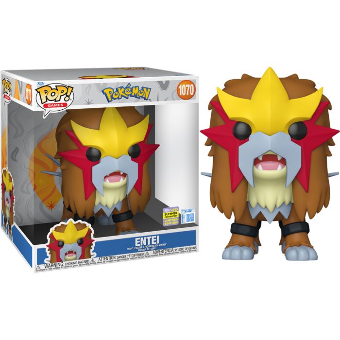 Pokemon - Entei 10&quot; Jumbo Pop! Vinyl Figure (2025 Summer Convention Exclusive)