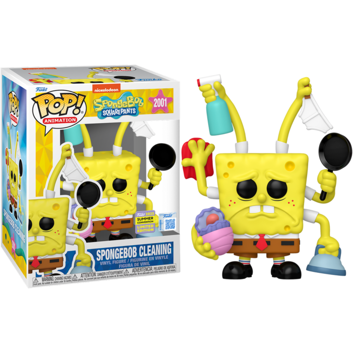 SpongeBob SquarePants - SpongeBob Cleaning Premium Pop! Vinyl Figure (2025 Summer Convention Exclusive)