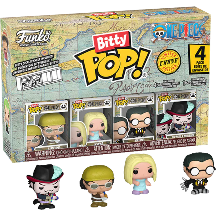 Pre-Order: One Piece - Usopp, Kaya, Kuro &amp; Chase Bitty Pop! Vinyl Figure 4-Pack