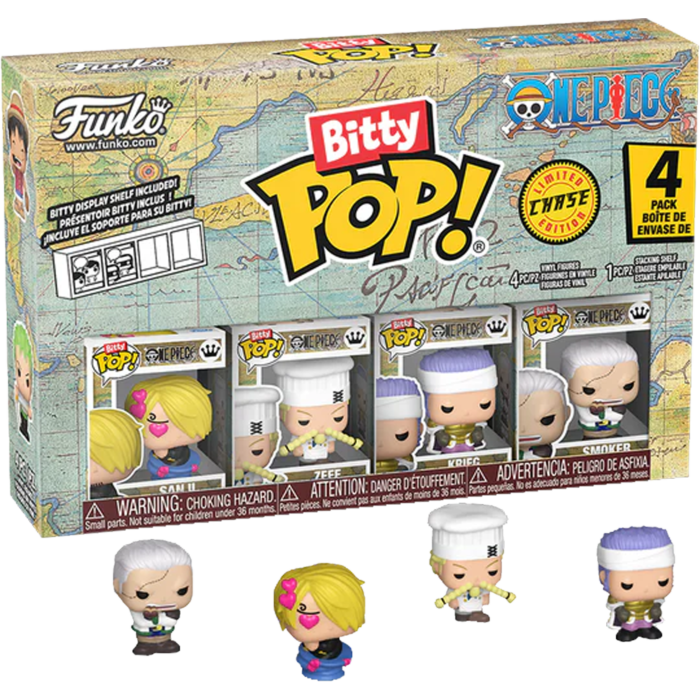 Pre-Order: One Piece - Sanji, Zeff, Krieg &amp; Chase Bitty Pop! Vinyl Figure 4-Pack