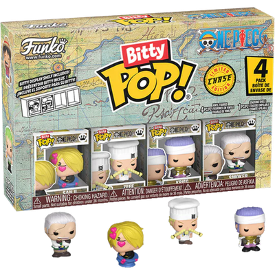 Pre-Order: One Piece - Sanji, Zeff, Krieg &amp; Chase Bitty Pop! Vinyl Figure 4-Pack