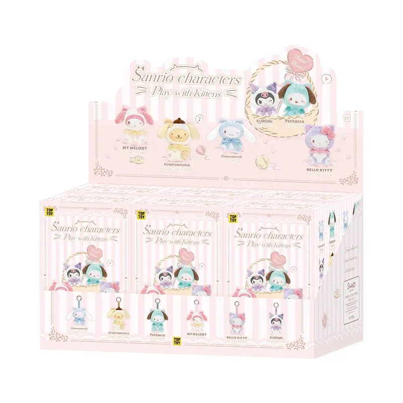 Pre-Order: TOP TOY Sanrio Characters Play with Kittens Blind Box Plush Figure (1 Case of 6 boxes)  (100% Authentic)