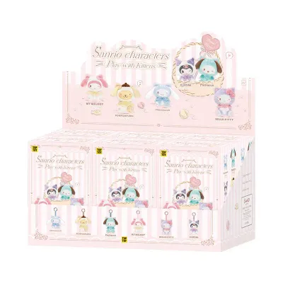 Pre-Order: TOP TOY Sanrio Characters Play with Kittens Blind Box Plush Figure (1 Case of 6 boxes)  (100% Authentic)