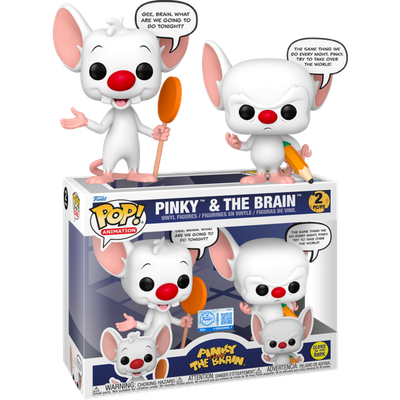 Pre-Order: Pinky and The Brain - Pinky &amp; The Brain Pop Sayings Glow-in-the-Dark Pop! Vinyl Figure 2-Pack
