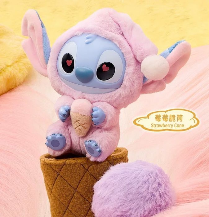 MINISO Disney Stitch Eat Something Before Sleep Series-Vinyl Plush Pendant Blind Box Opened- Ice Cream