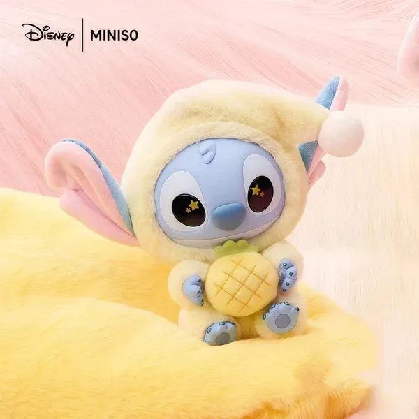MINISO Disney Stitch Eat Something Before Sleep Series-Vinyl Plush Pendant Blind Box Opened- Pine Apple