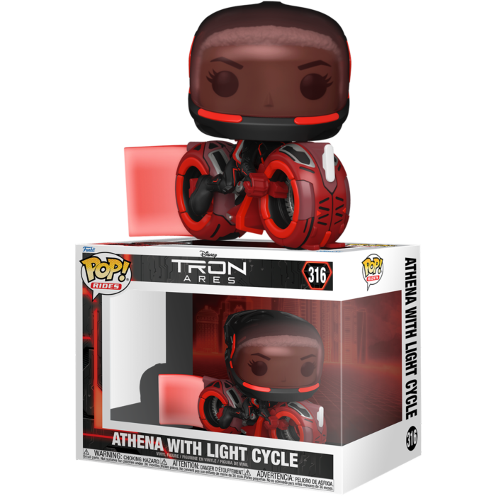 Pre-Order: TRON: Ares - Athena with Light Cycle Pop! Rides Vinyl Figure