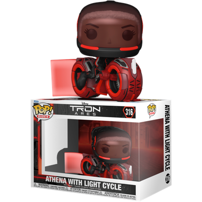 Pre-Order: TRON: Ares - Athena with Light Cycle Pop! Rides Vinyl Figure