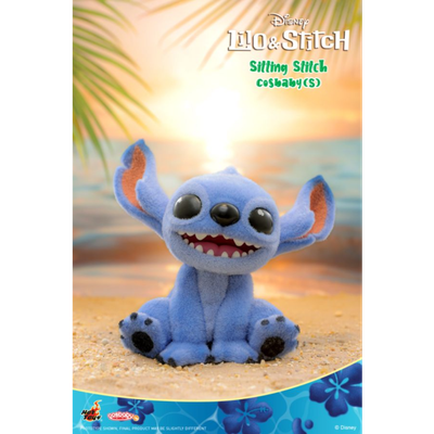 Lilo &amp; Stitch (2025) - Stitch Sitting Velvet Hair Version Cosbaby (S) Hot Toys Figure